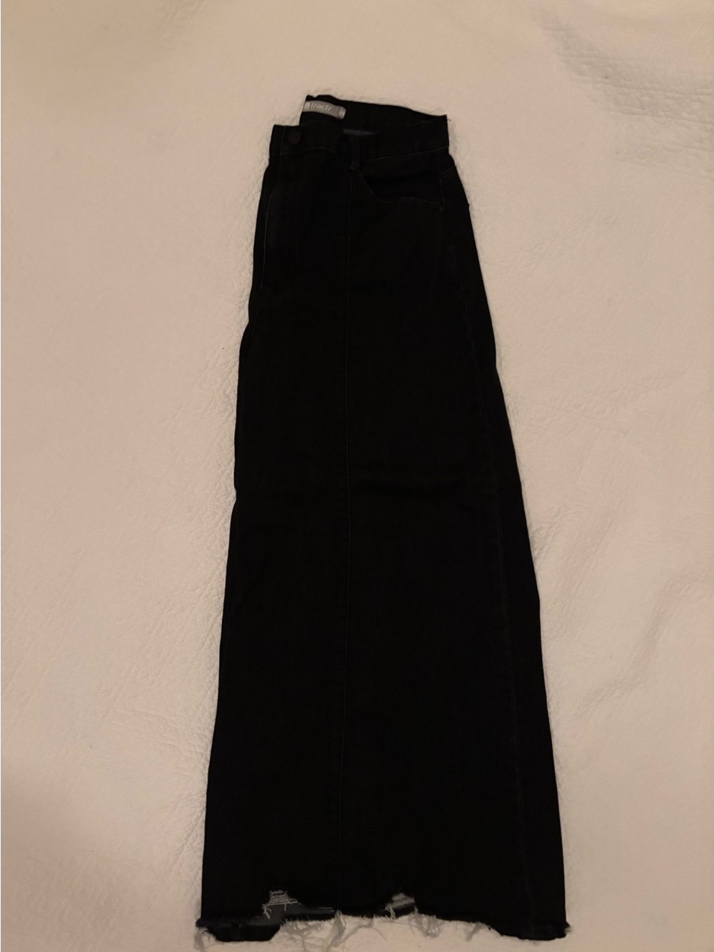 Tractr Black High-Rise Wide-Leg Jeans with Raw Hem Size 29